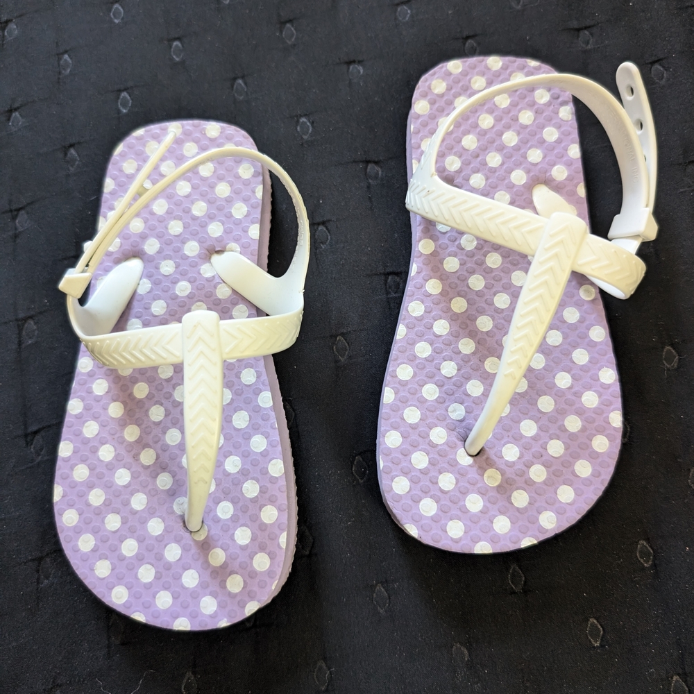 Kids Purple Polka Dot Sandals